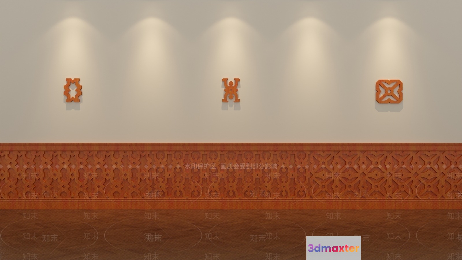 Wooden Decorative Wall Art 3D Model - 7843 - VRAY Render