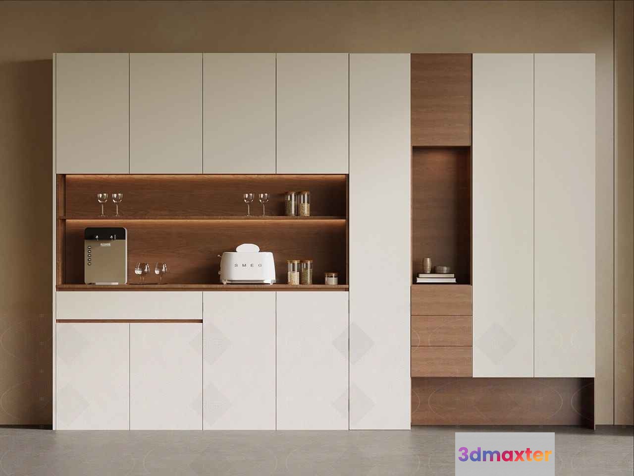 Modern Kitchen Cabinets 3D Model - 346 - VRAY Render
