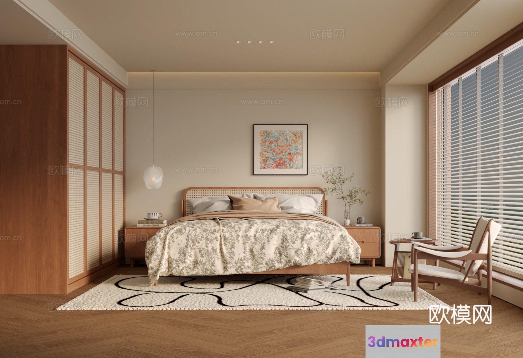 Cozy Bedroom 3D Model - 8517 - VRAY Render