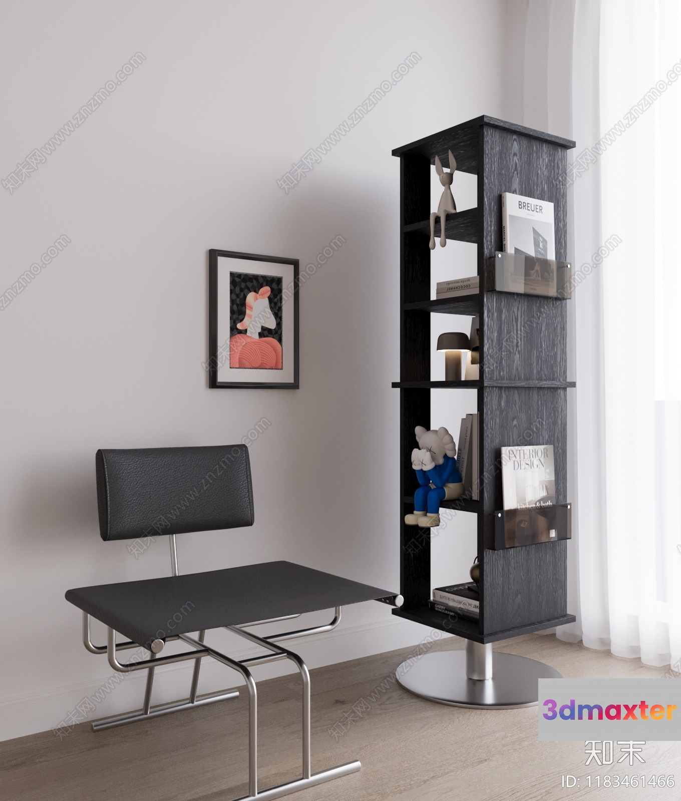 Modern Bookshelf 3D Model - 18154 - VRAY Render