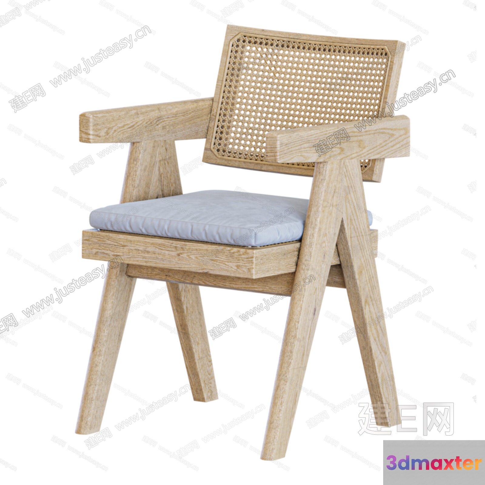 Wooden Cane Chair 3D Model - 3615 - VRAY Render