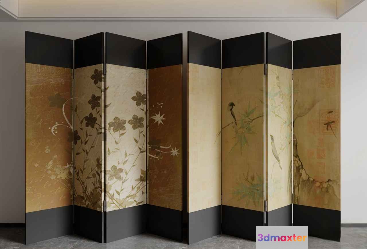 A Decorative Room Divider 3D Model - 12100 - VRAY Render
