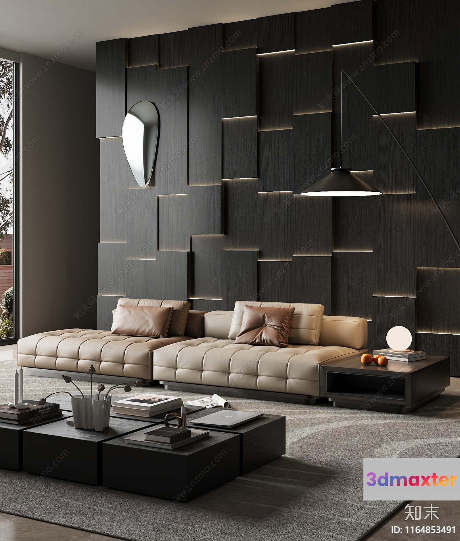 Modern Living Room 3D Model - 2913 - VRAY Render