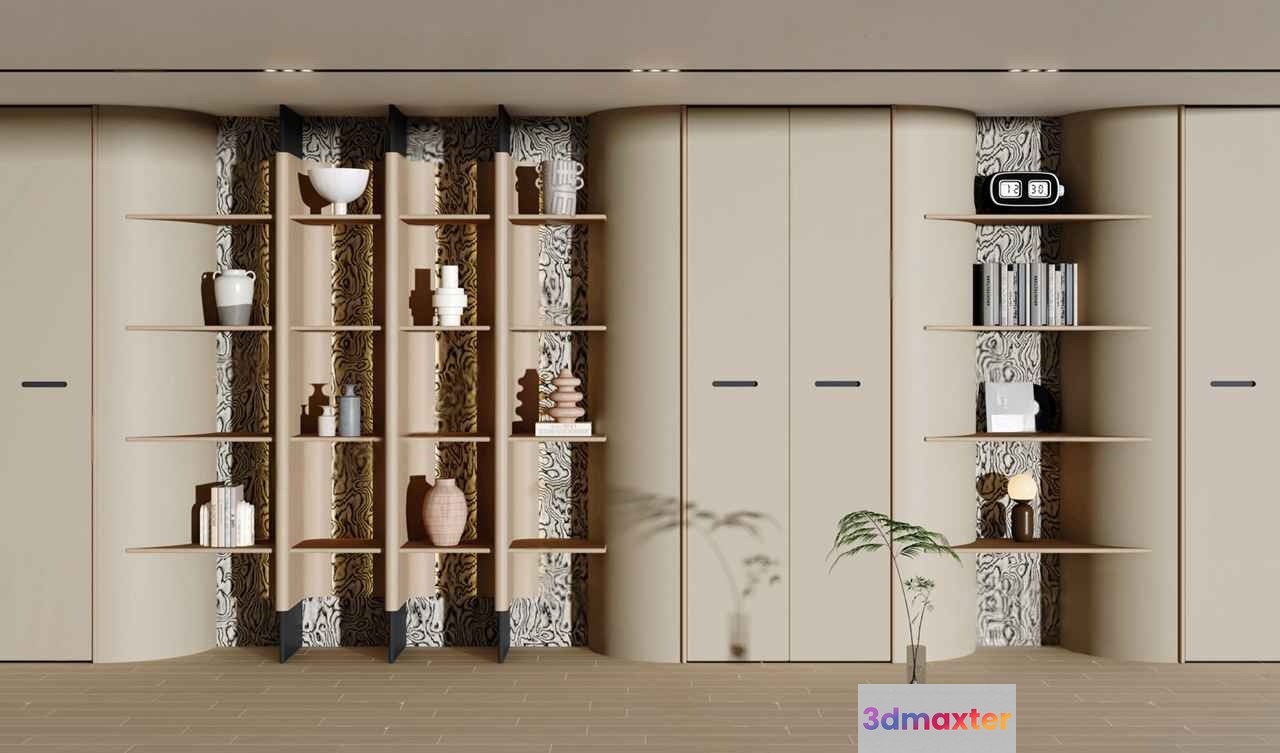 Modern Shelving Unit 3D Model - 1858 - VRAY Render