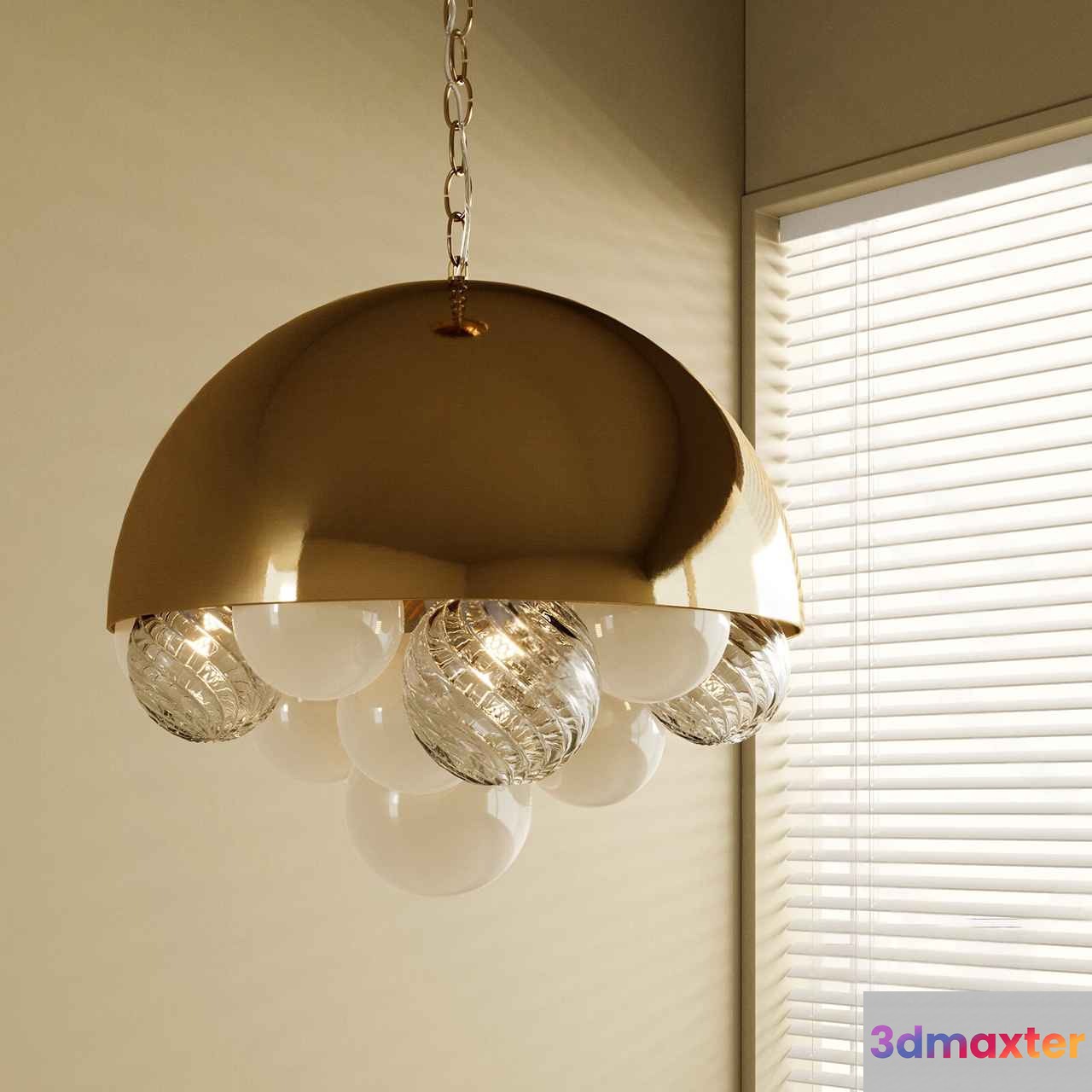 Gold Light Fixture 3D Model - 17331 - VRAY Render