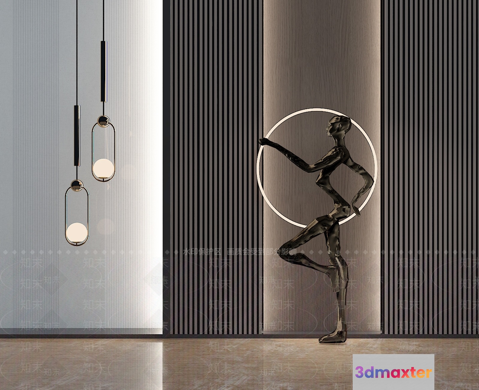 Modern Metal Sculpture 3D Model - 9572 - VRAY Render