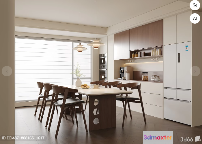 Modern Kitchen 3D Model - 5100 - VRAY Render