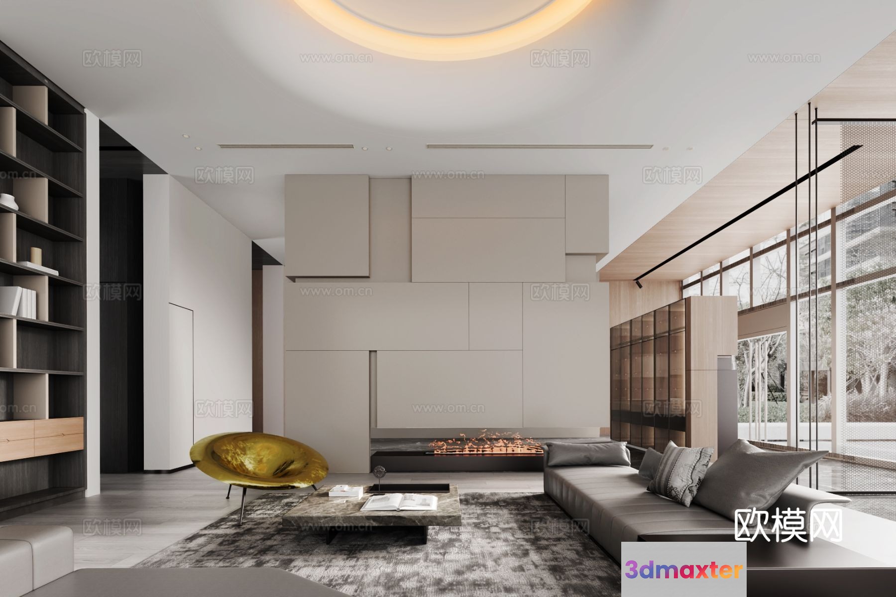 Modern Living Room 3D Model - 3441 - VRAY Render