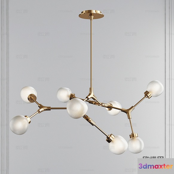 Gold Light Fixture 3D Model - 6395 - VRAY Render