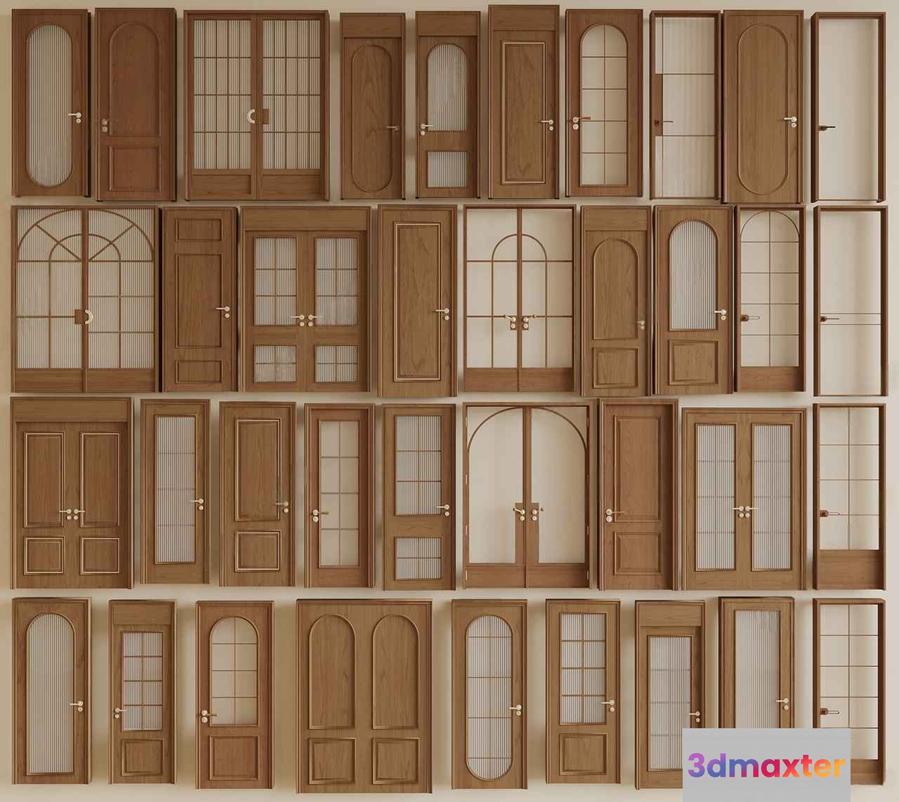 Wooden Door Collection 3D Model - 3838 - VRAY Render