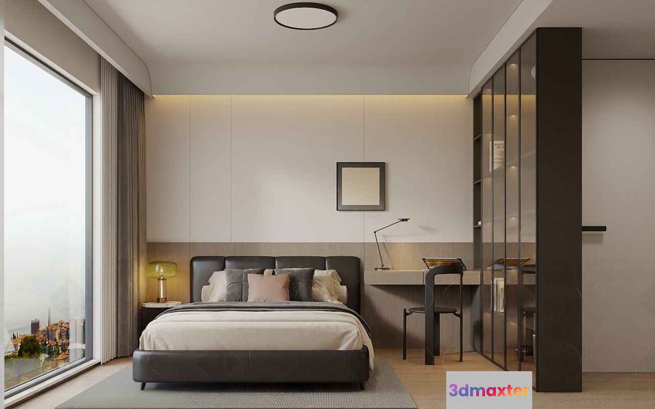 Modern Bedroom Furniture 3D Model - 7935 - CORONA Render