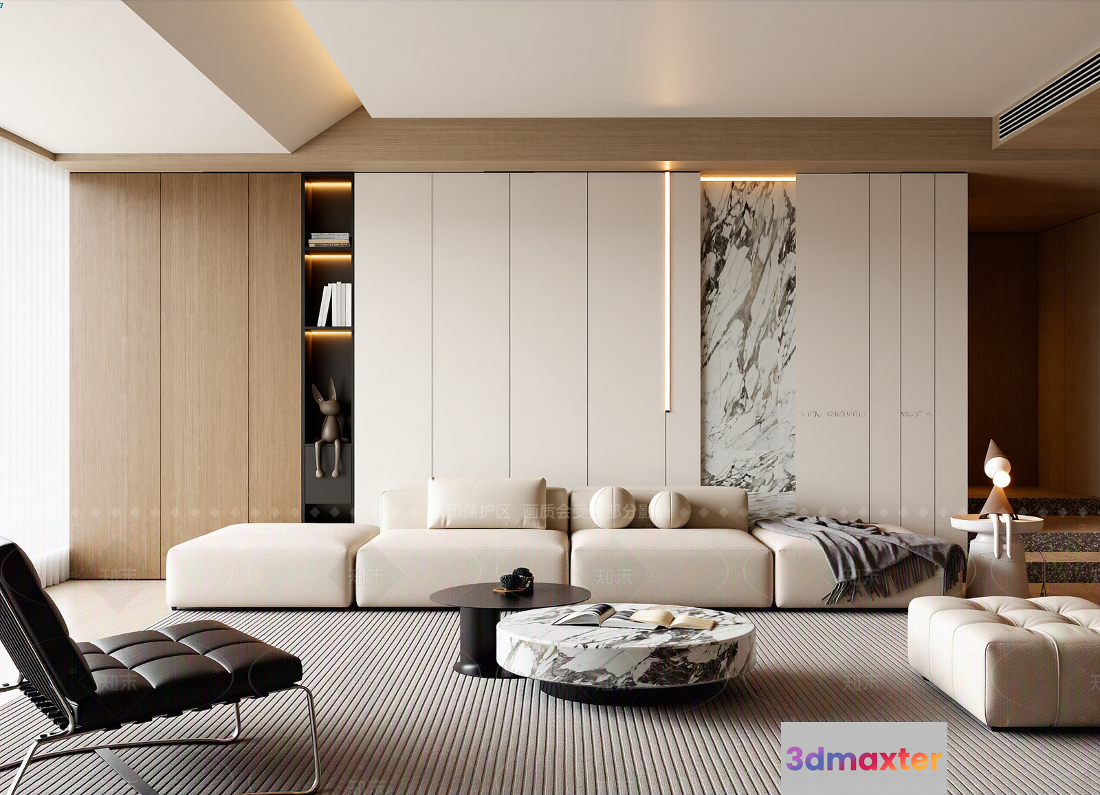 Modern Living Room 3D Model - 16687 - VRAY Render