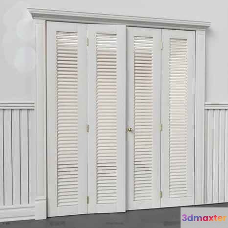 White Wooden Doors 3D Model - 3732 - VRAY Render