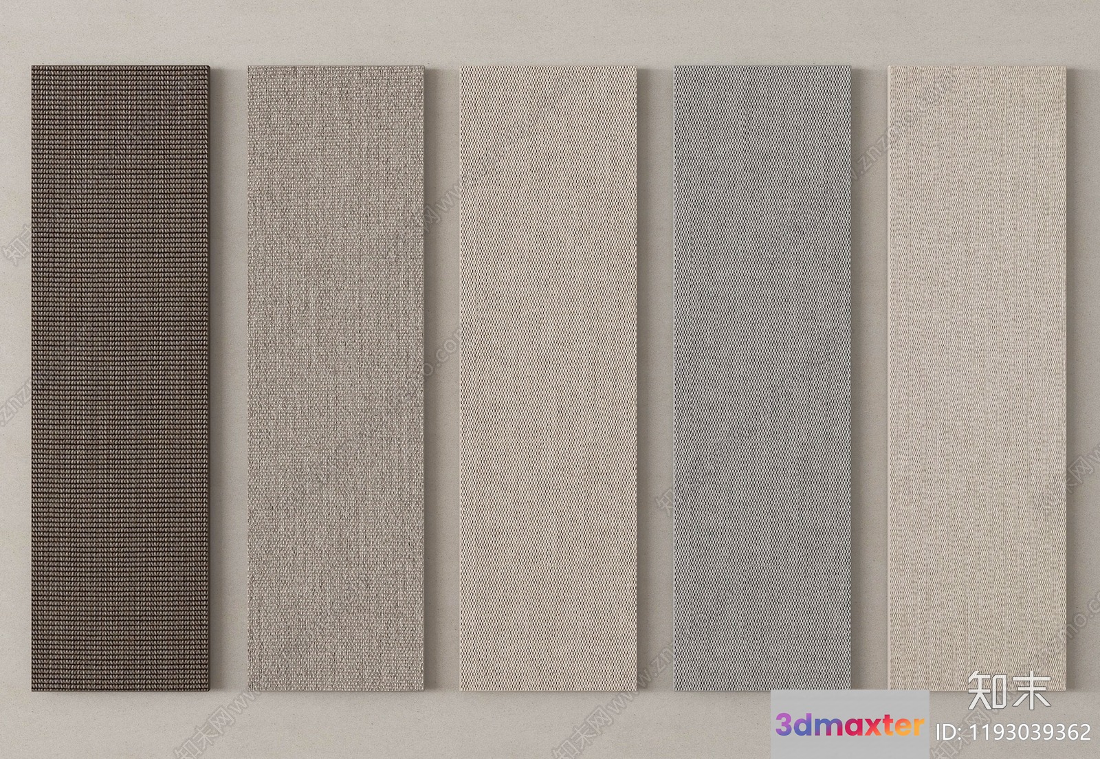 Grey And White Fabric Samples 3D Model - 5992 - VRAY Render