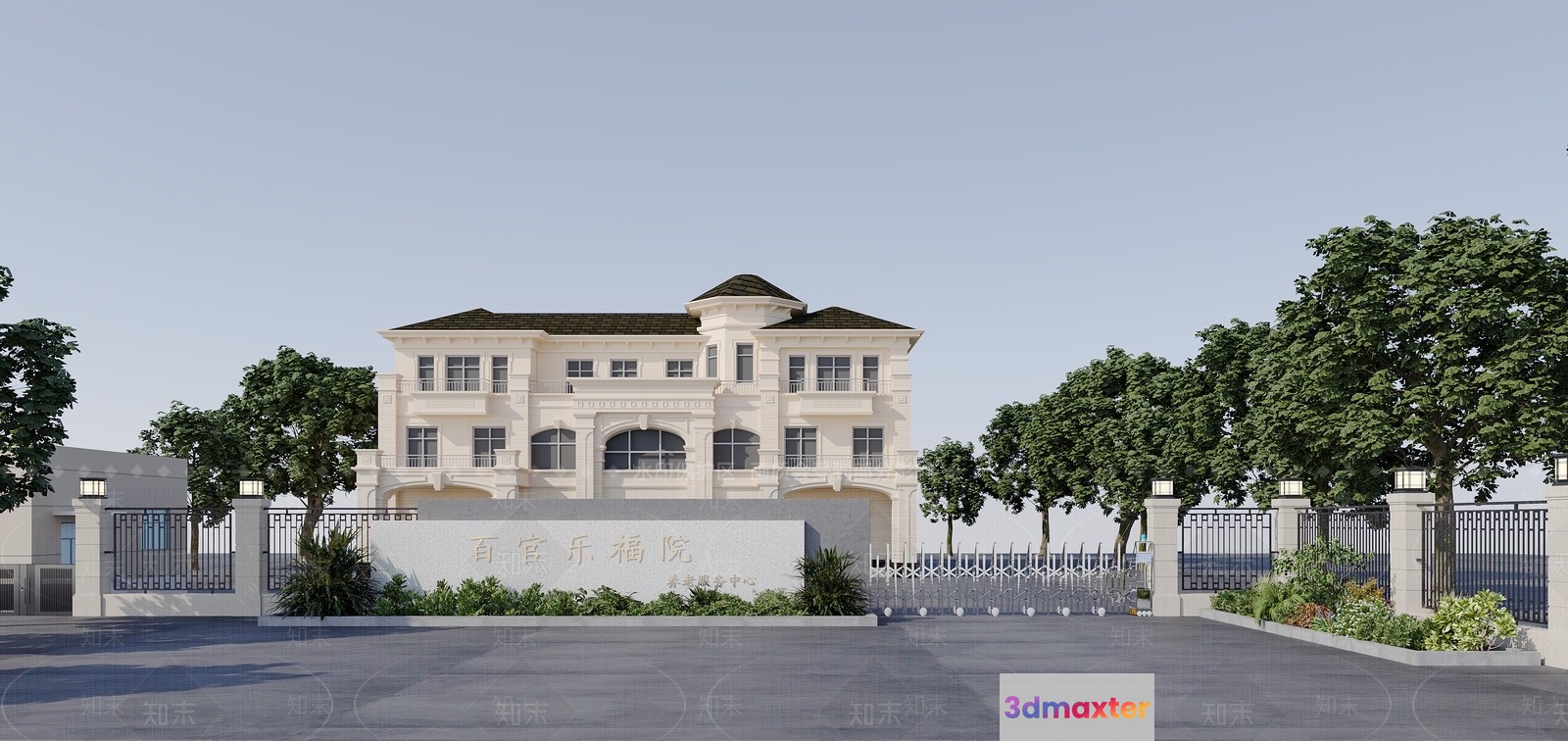 A Large White Building 3D Model - 12762 - VRAY Render