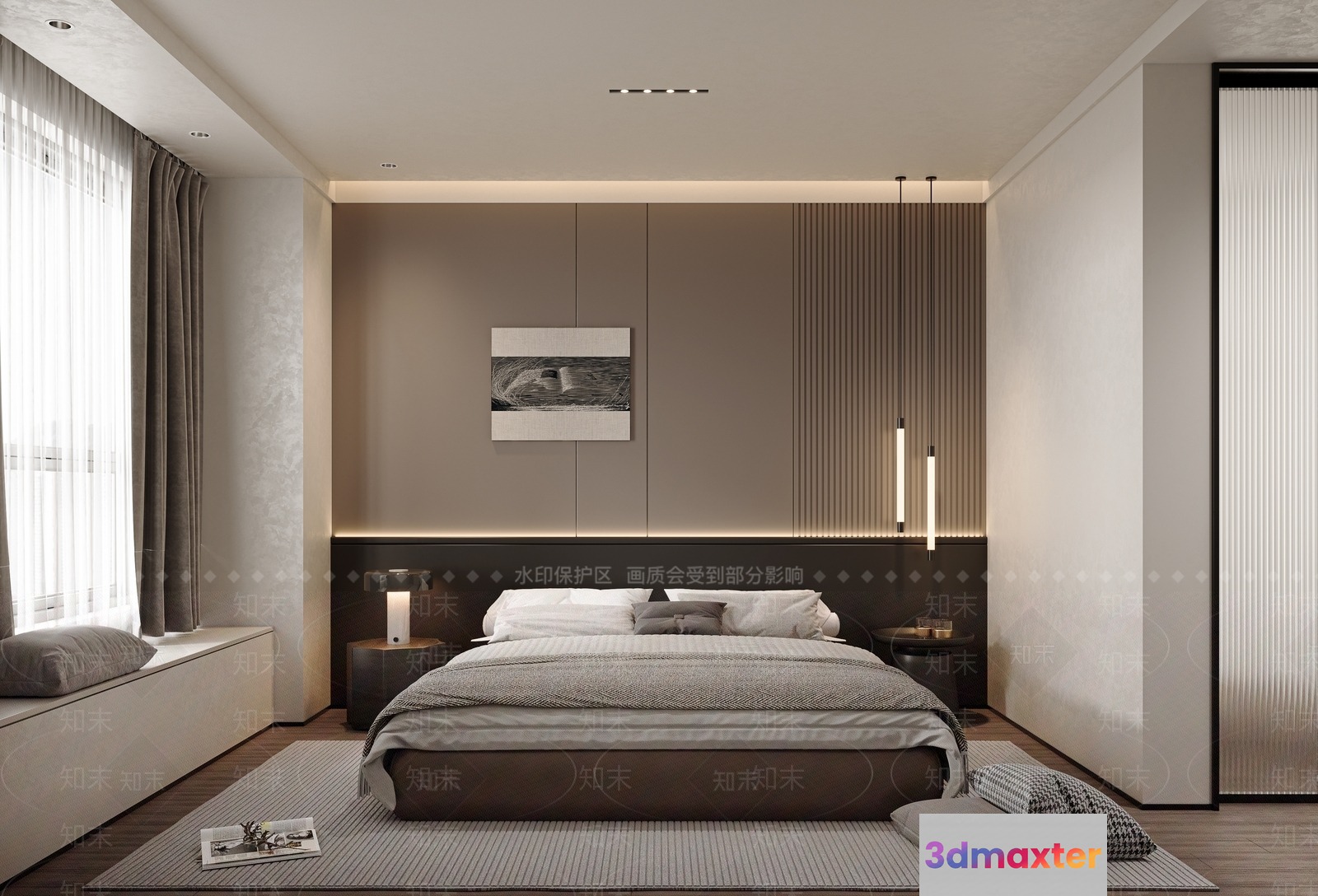 Cozy Modern Bedroom 3D Model - 14997 - VRAY Render