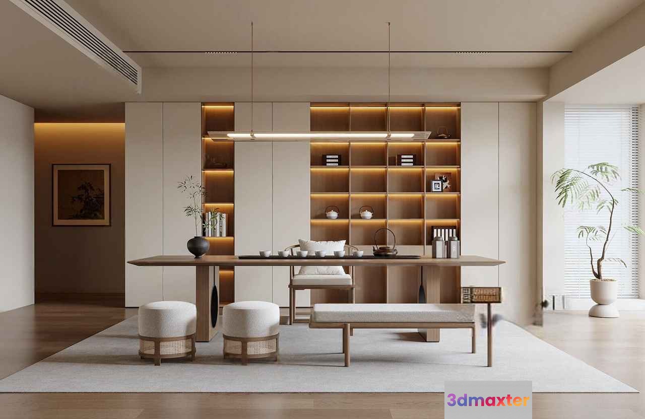 Modern Dining Area 3D Model - 20072 - VRAY Render