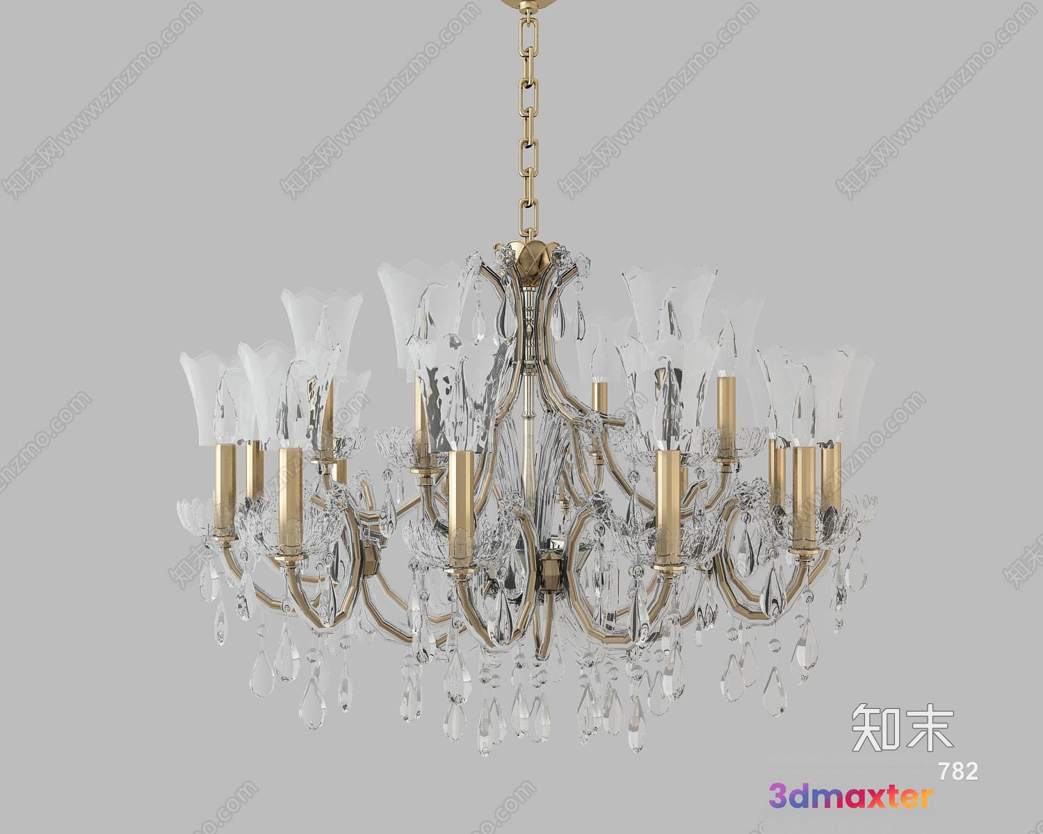 Gold Light Fixture 3D Model - 4738 - VRAY Render