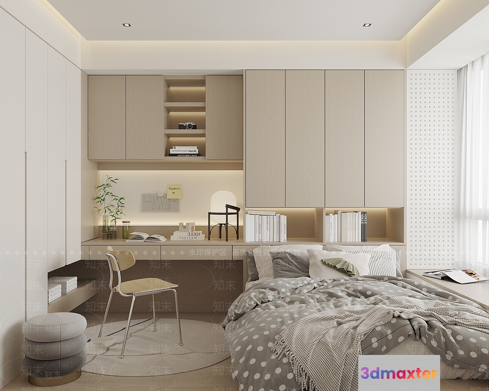Modern Bedroom Design 3D Model - 16009 - VRAY Render