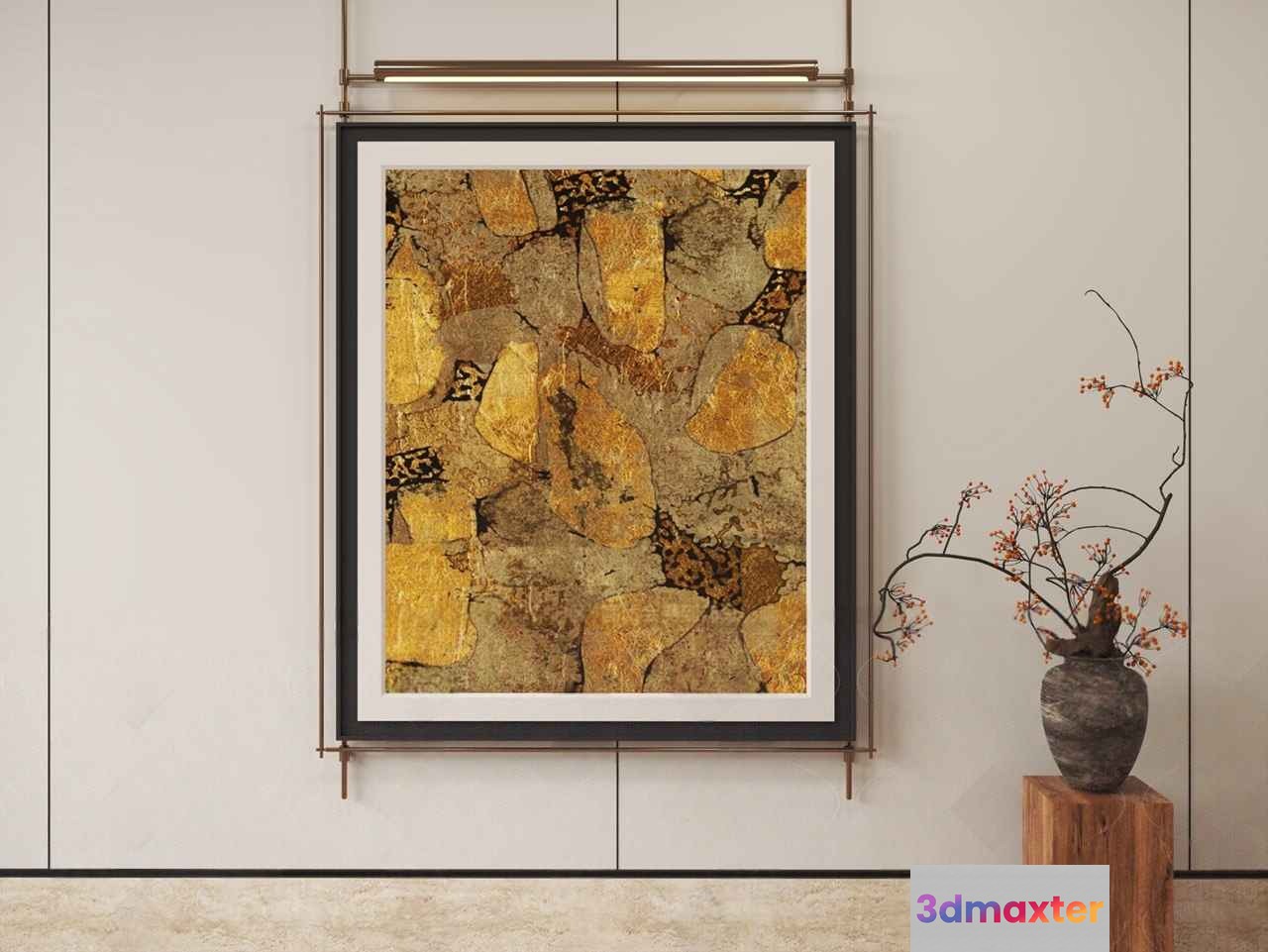 A Framed Picture On A Wall 3D Model - 2129 - VRAY Render