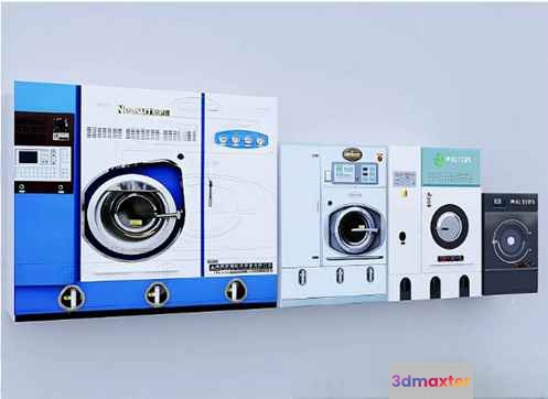 Three Washing Machines 3D Model - 7380 - CORONA Render