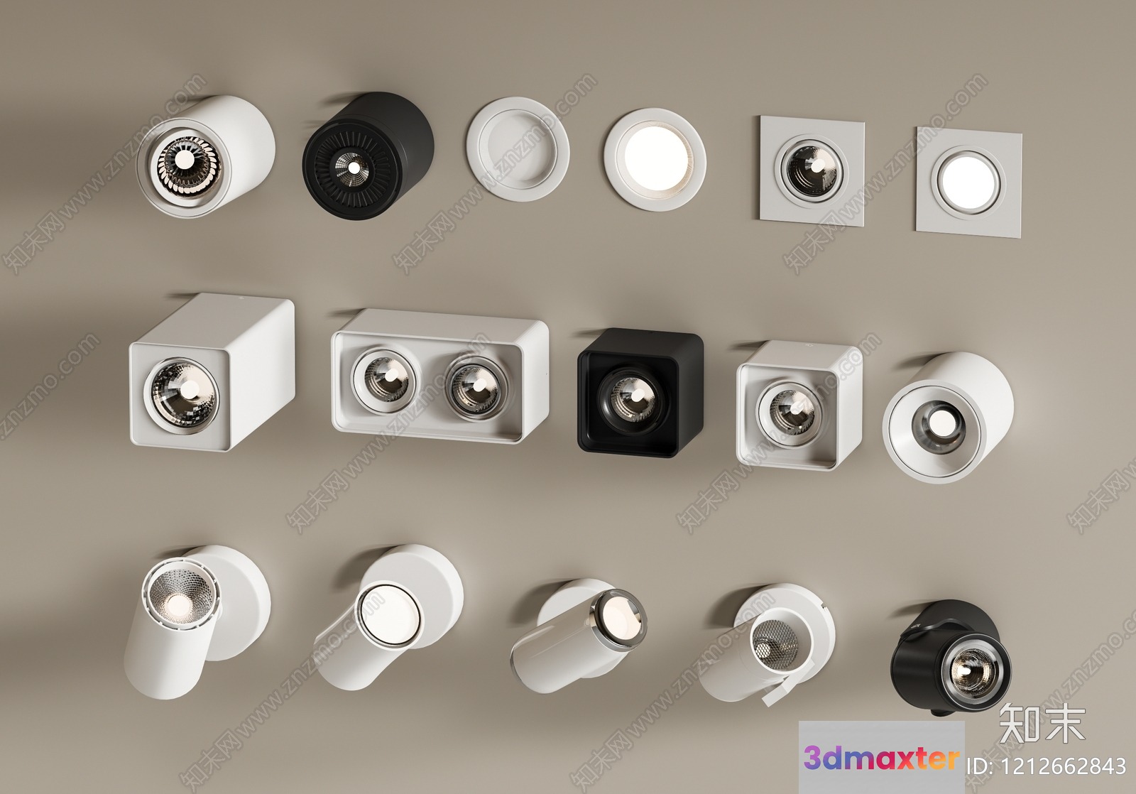 A Collection Of Various Light Fixtures 3D Model - 2796 - VRAY Render