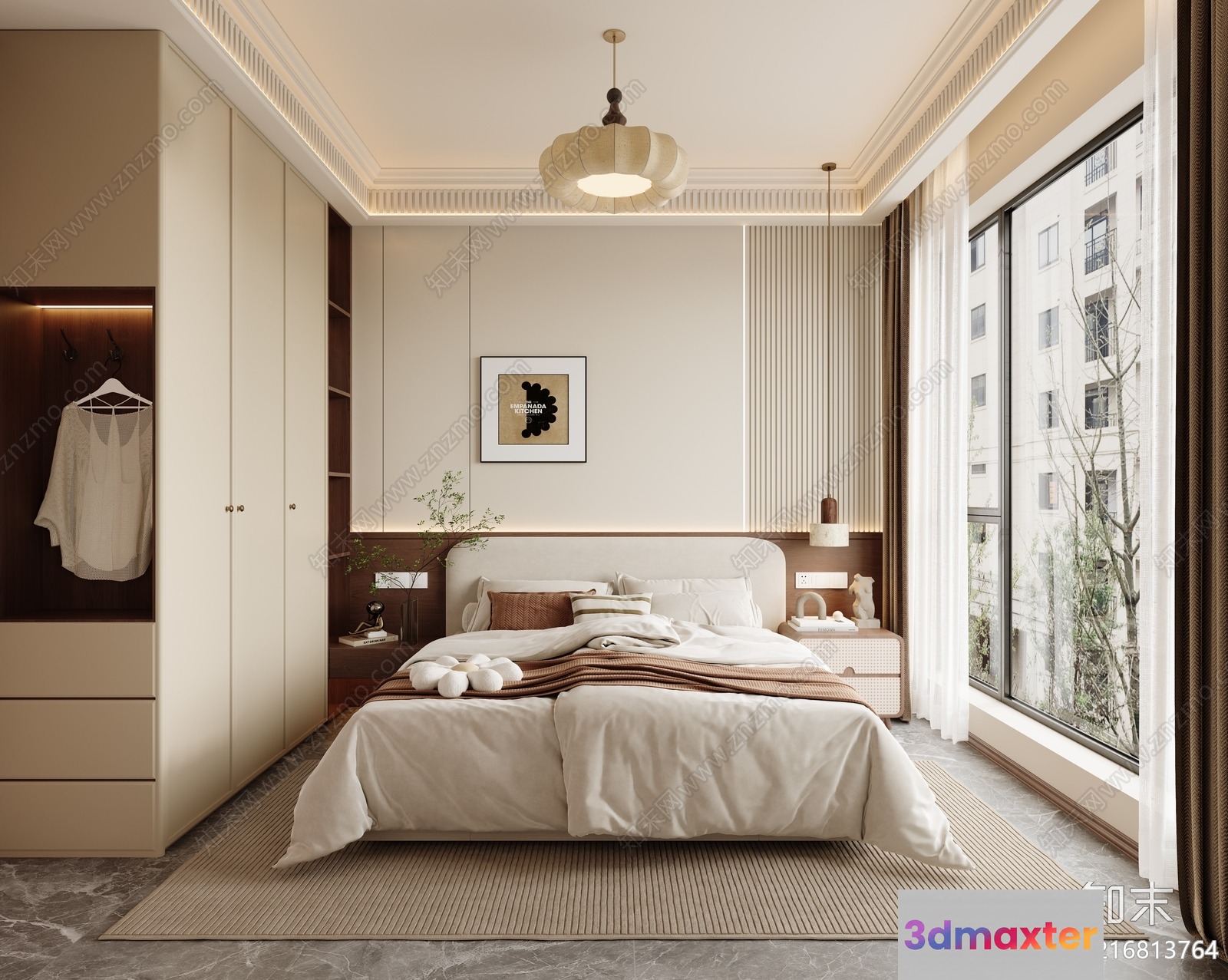 Cozy Bedroom 3D Model - 18076 - VRAY Render