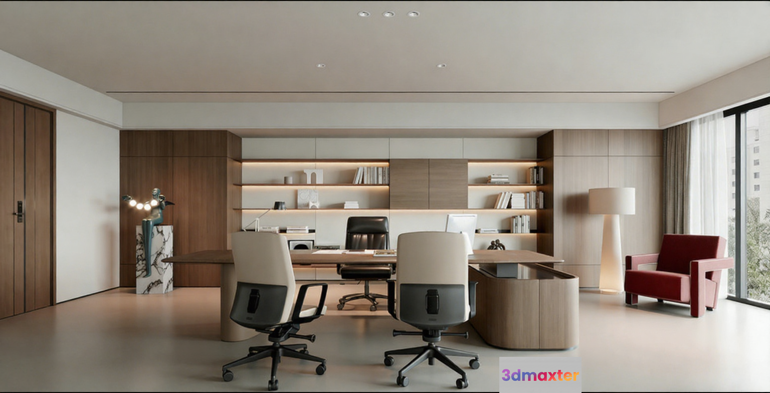 Modern Office Space 3D Model - 14919 - VRAY Render