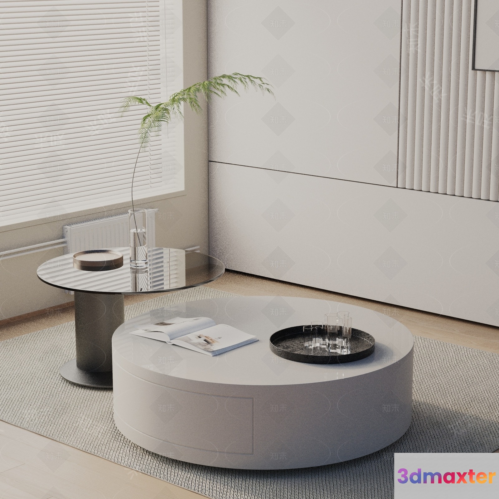 Minimalist Living Room 3D Model - 2301 - VRAY Render