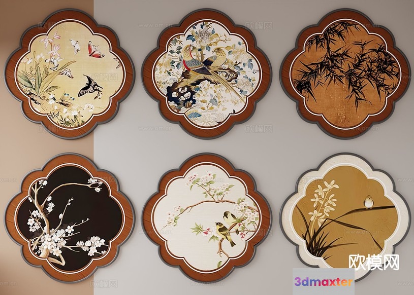 Japanese-Style Decorative Plates 3D Model - 1731 - CORONA Render