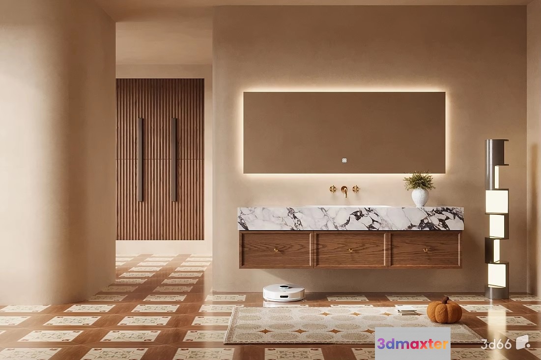 Modern Bathroom Vanity 3D Model - 21104 - VRAY Render