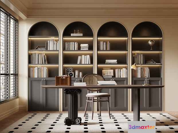 Modern Home Office 3D Model - 22770 - VRAY Render