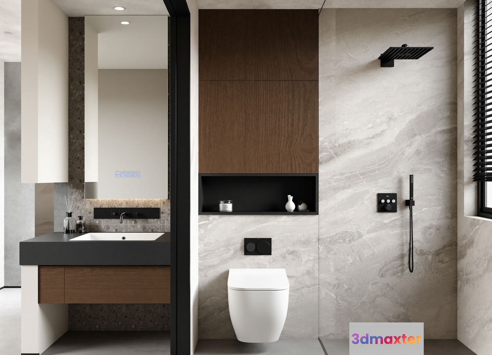 Modern Bathroom Design 3D Model - 16890 - VRAY Render