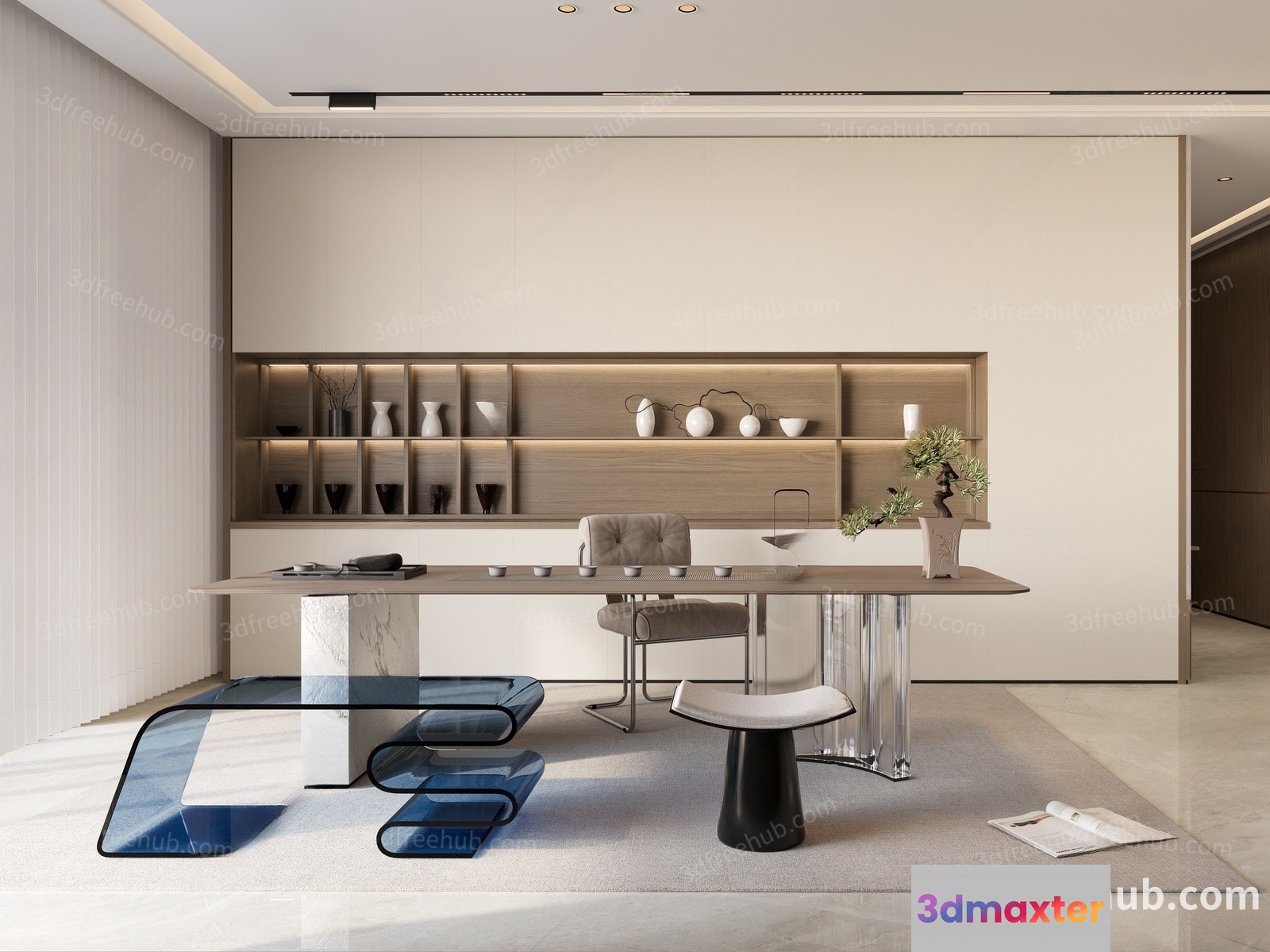 Modern Office Desk 3D Model - 18759 - VRAY Render