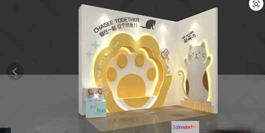 A Pop-Up Card With A Cat Design 3D Model - 1115 - VRAY Render