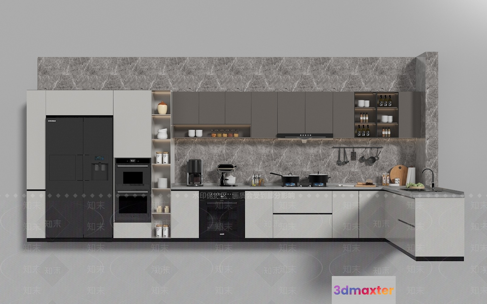 Modern Kitchen 3D Model - 13365 - VRAY Render