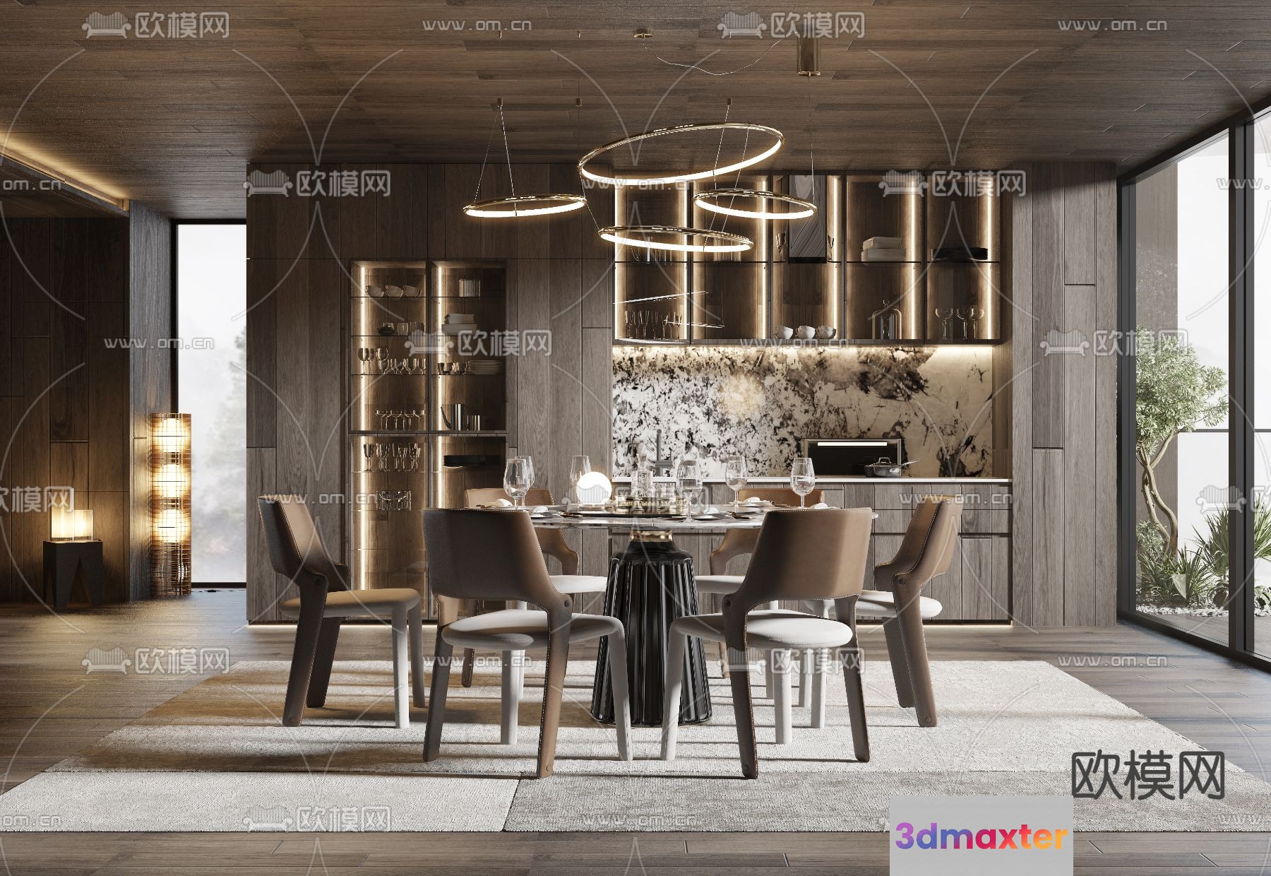 Modern Dining Room 3D Model - 8264 - VRAY Render