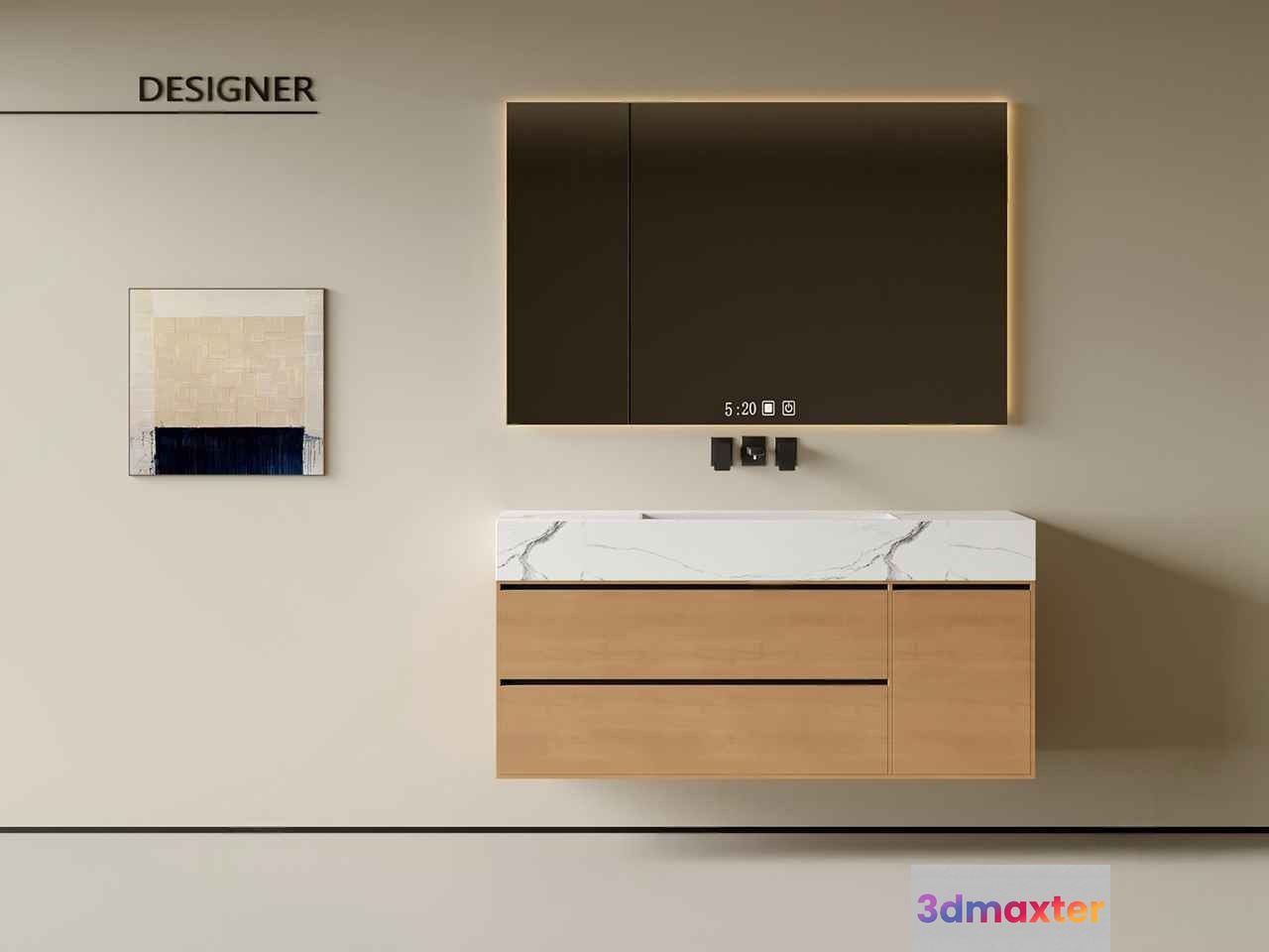 Modern Bathroom Vanity 3D Model - 1390 - CORONA Render
