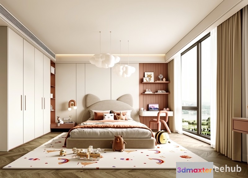 Cozy Kids Bedroom 3D Model - 20560 - VRAY Render