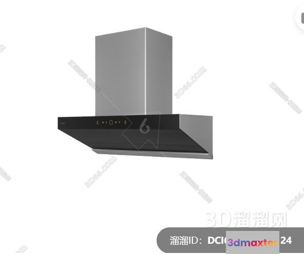 A Silver And Black Range Hood 3D Model - 5280 - VRAY Render