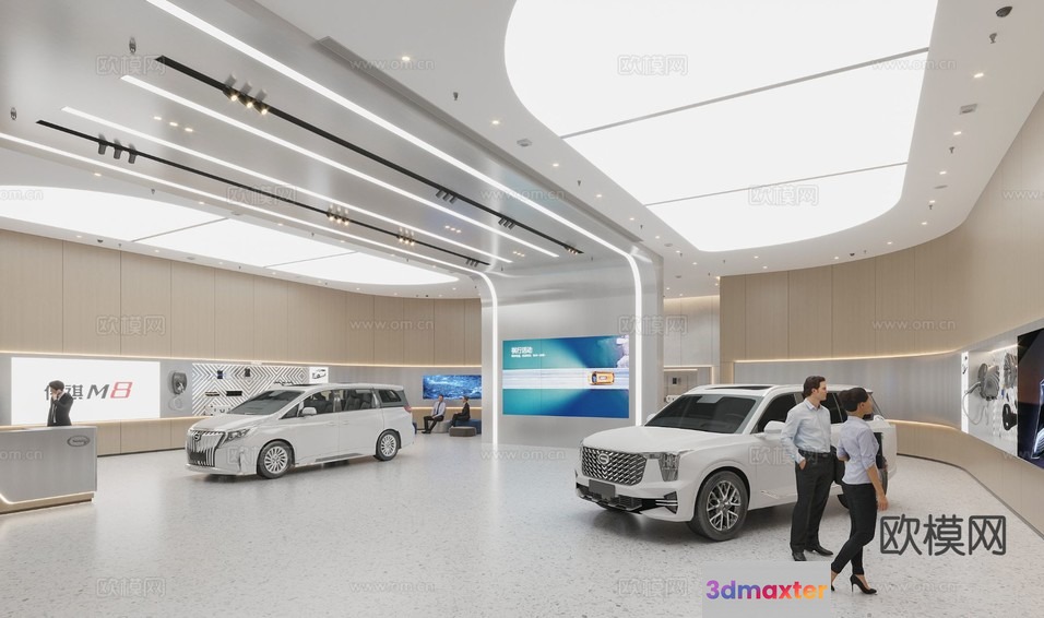Modern Car Showroom 3D Model - 263 - CORONA Render
