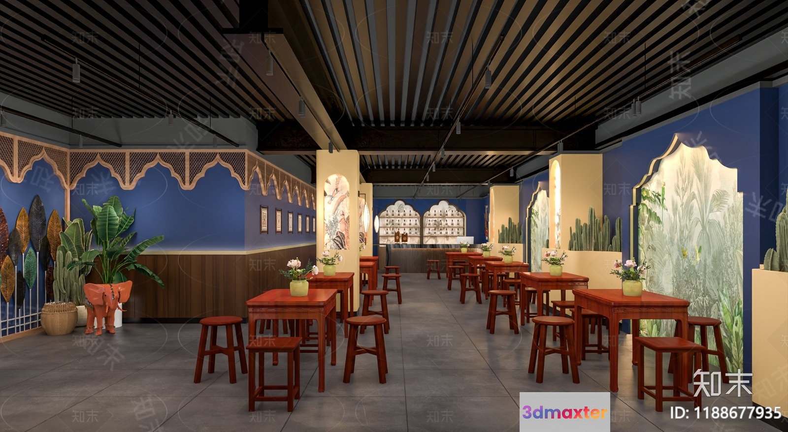 Modern Dining Room 3D Model - 12943 - VRAY Render
