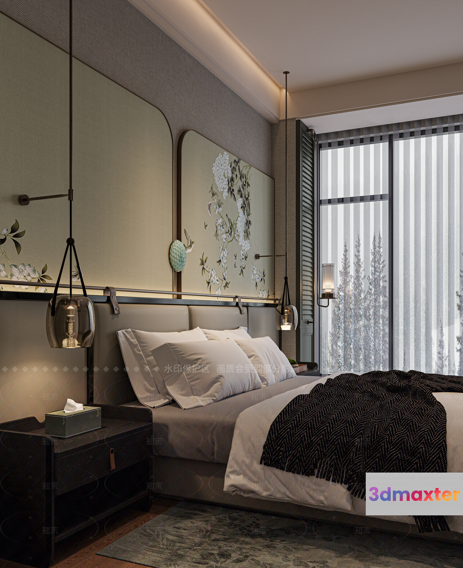 Cozy Bedroom 3D Model - 6559 - VRAY Render