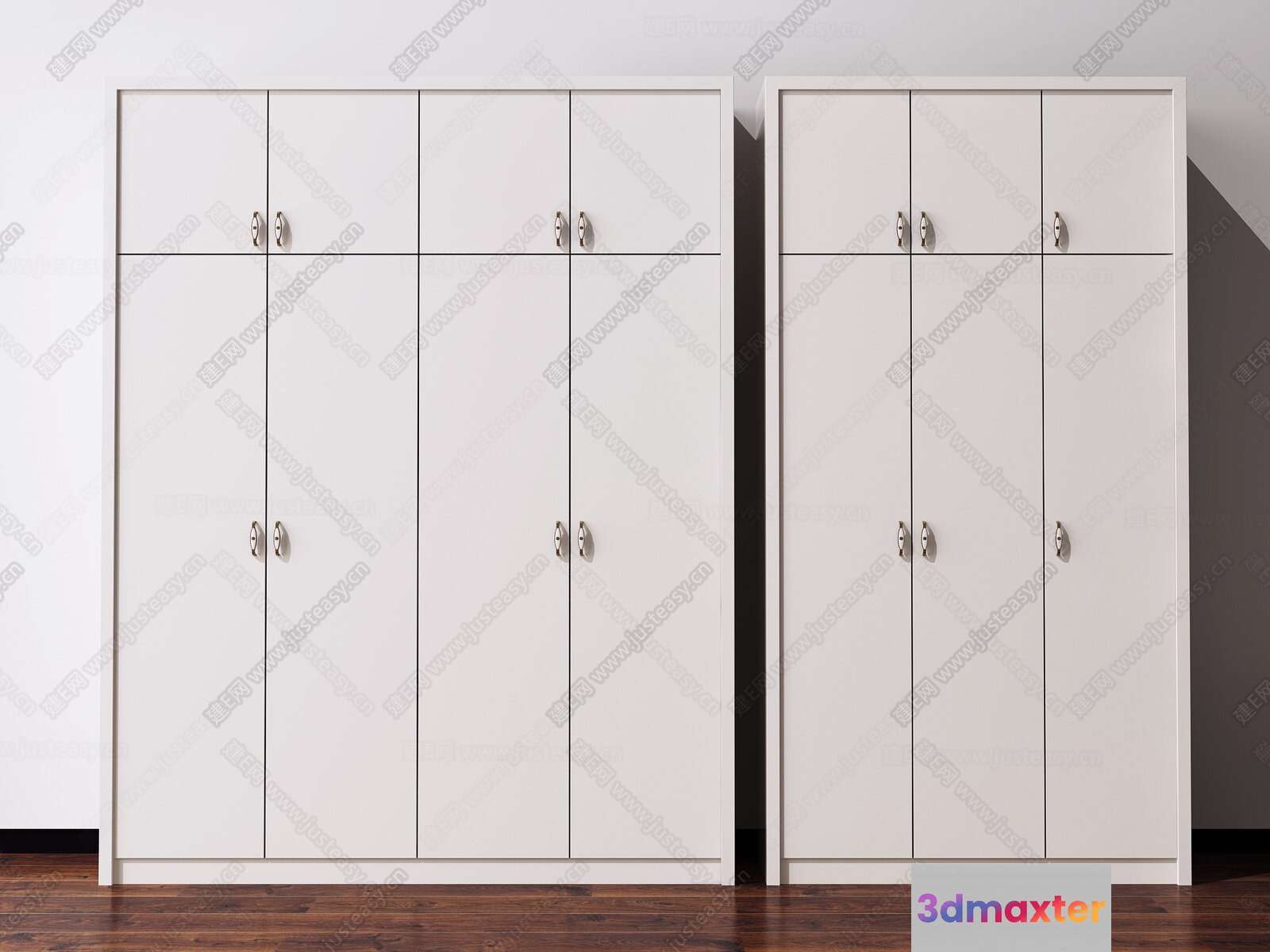 White Lockers 3D Model - 19747 - VRAY Render