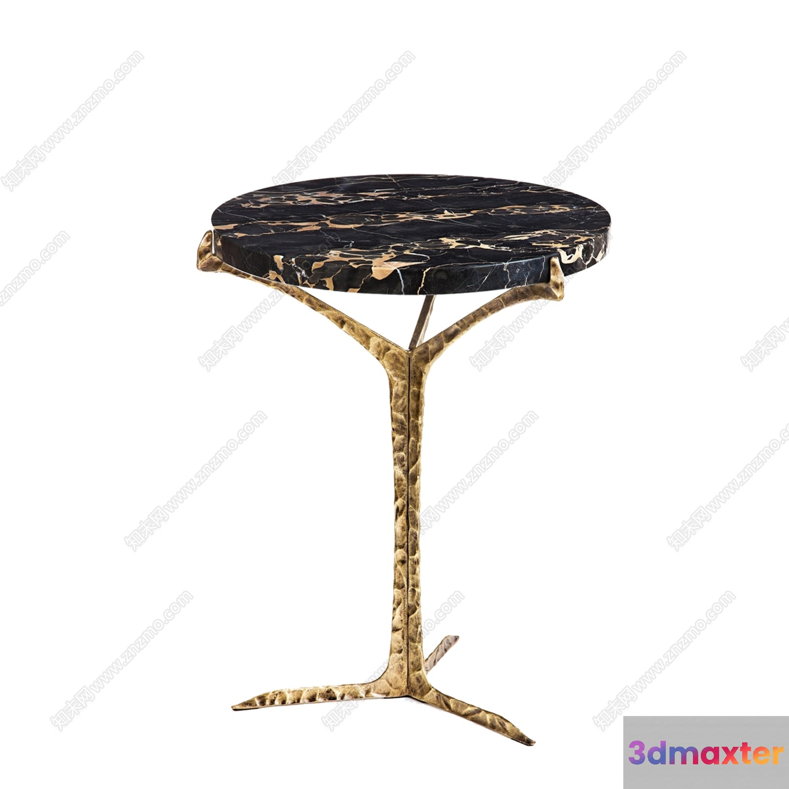 Gold Side Table 3D Model - 18886 - VRAY Render