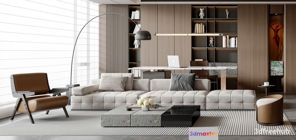 Modern Living Room 3D Model - 23532 - VRAY Render