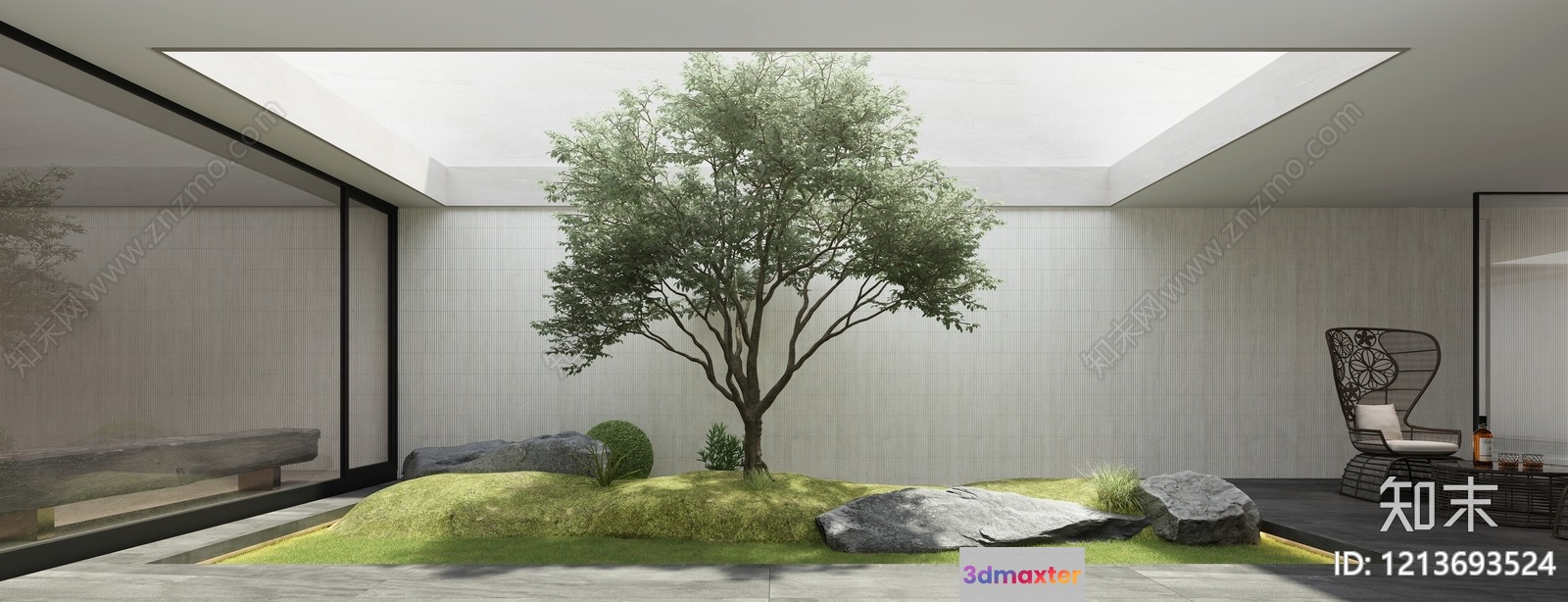 Modern Minimalist Garden 3D Model - 13116 - VRAY Render