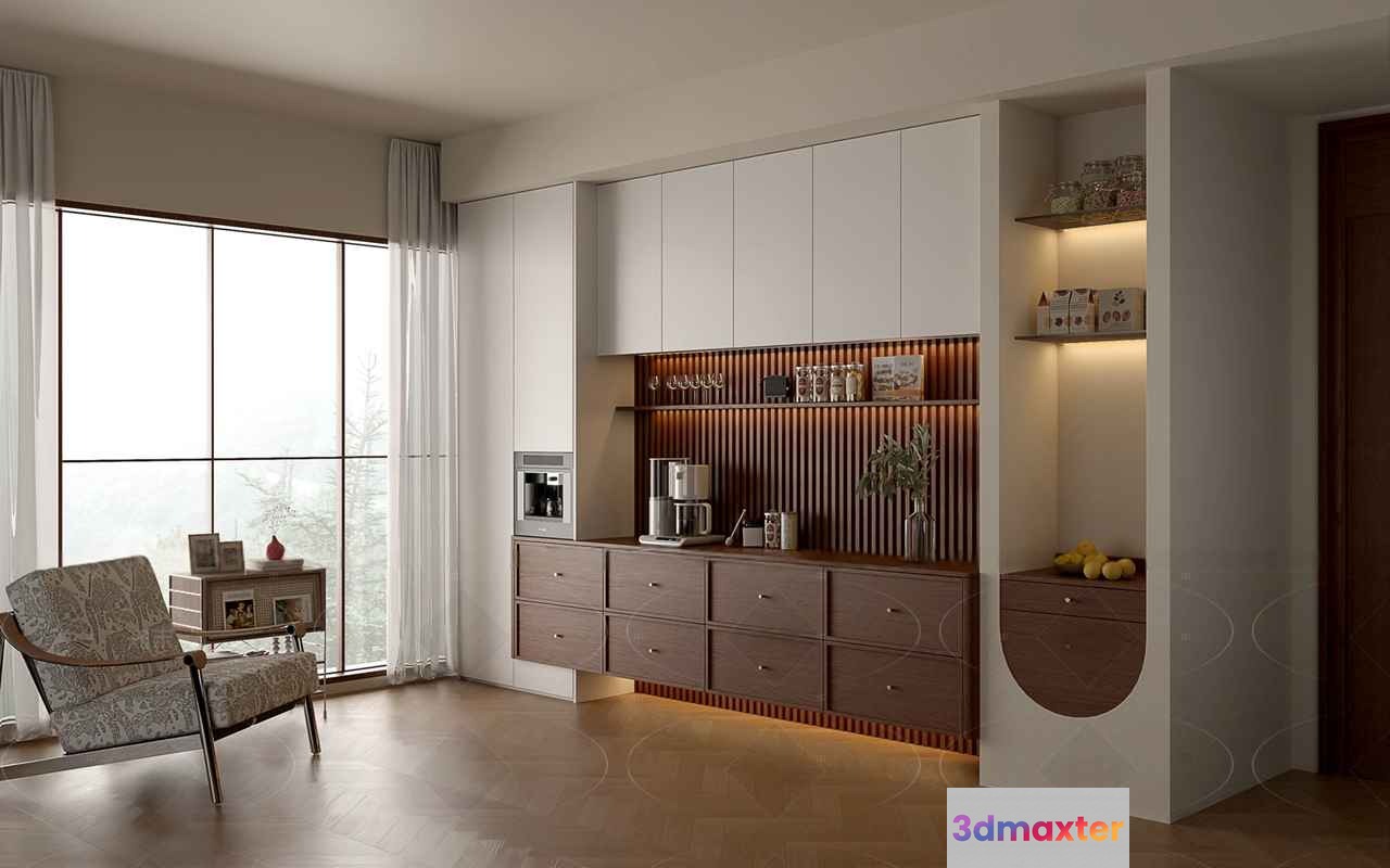 Modern Kitchen Design 3D Model - 1337 - VRAY Render