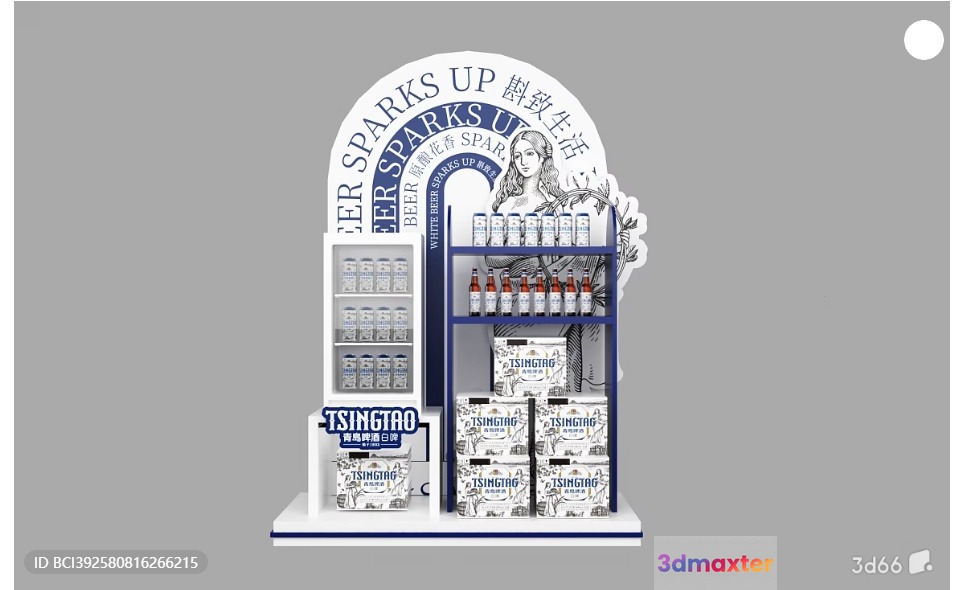 A Display Of Beer Products 3D Model - 17996 - VRAY Render