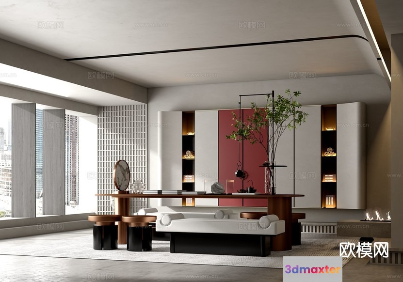 Modern Living Room 3D Model - 17292 - VRAY Render